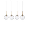 Пендел LUMA Light 100-01129-09BR-04-1 Gold/Transparent 4 x G9