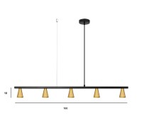LUMA Light 100-01202-12BR-17 Black/Gold 5 x GU10