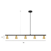 LUMA Light 100-01202-12BR-17 Black/Gold 5 x GU10