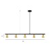 Пендел LUMA Light 100-01202-12BR-17 Black/Gold 5 x GU10