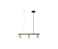 LUMA Light 100-01202-07BR-17 Black/Gold 3 x GU10