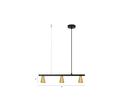 LUMA Light 100-01202-07BR-17 Black/Gold 3 x GU10