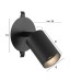 Аплик за вграждане в стена LUMA Light 100-01280-18-01 Black 1 x GU10