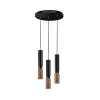 Пендел LUMA Light 100-01300-07-01 Black/Wood 3 x GU10