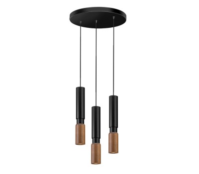 Пендел LUMA Light 100-01300-07-01 Black/Wood 3 x GU10