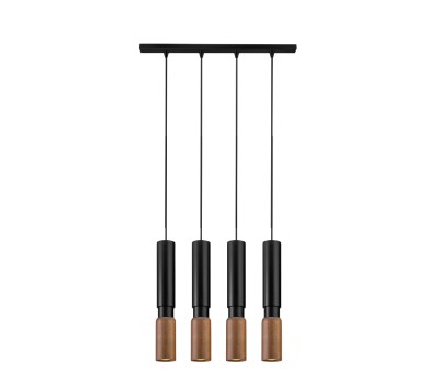 Пендел LUMA Light 100-01300-09BR-01 Black/Wood 4 x GU10