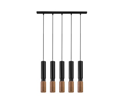 Пендел LUMA Light 100-01300-12BR-01 Black/Wood 5 x GU10