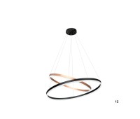 LED пендел LUMA Light 100-01400-12 Black/Copper 45W 3000К