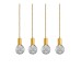 Пендел LUMA Light 100-09910-09BR Gold/Transparent 4 x G9