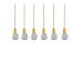 Пендел LUMA Light 100-09910-13BR Gold/Transparent 6 x G9