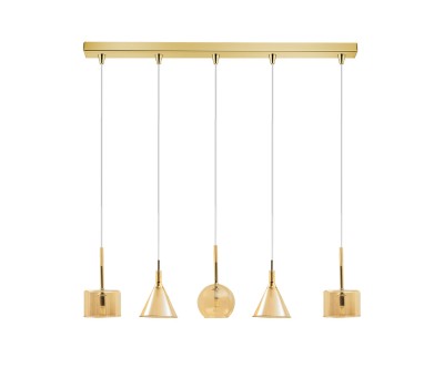 Пендел LUMA Light 114-01047-12BR-28 Amber 5 x G9