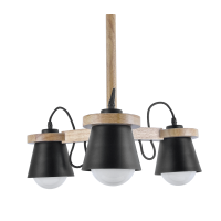 Пендел LUMA Light 114-01135-07 Black/Wood 3 x E27