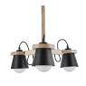 Пендел LUMA Light 114-01135-07 Black/Wood 3 x E27