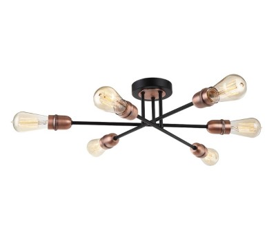 Плафон LUMA Light 123-02305-13 Black/Copper 6 x E27