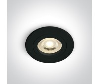 One Light 10105A1/B Black Round Recessed Lamp