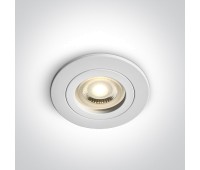 One Light 10105A1/W White Round Recessed Lamp