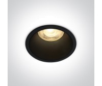 One Light 10105AD/B/B Black Round Semi Trimless Recessed Lamp