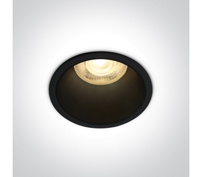 Луна за вграждане One Light 10105AD/B/B Black Round Semi Trimless Recessed Lamp