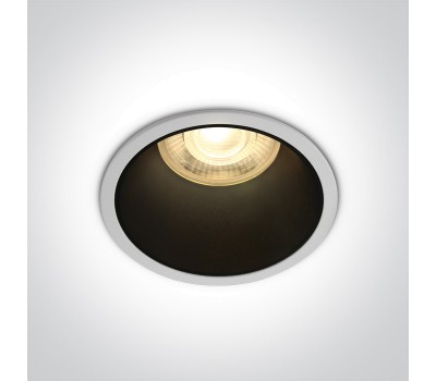 Луна за вграждане One Light 10105AD/W/B White Round Semi Trimless Recessed Lamp