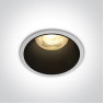 One Light 10105AD/W/B White Round Semi Trimless Recessed Lamp
