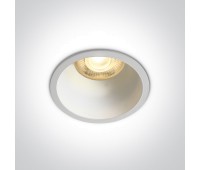 One Light 10105AD/W/W White Round Semi Trimless Recessed Lamp