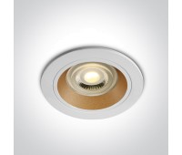 One Light 10105ALG/W/BS White Round recessed lamp