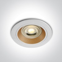 One Light 10105ALG/W/BS White Round recessed lamp