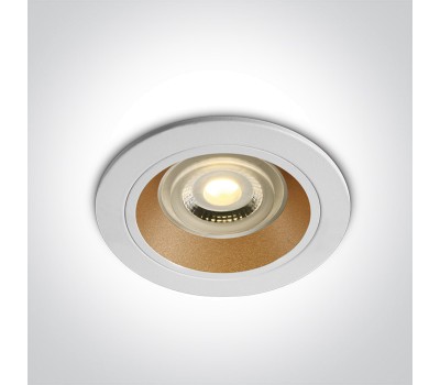 One Light 10105ALG/W/BS White Round recessed lamp