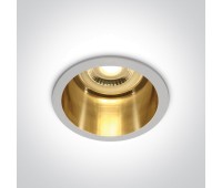 One Light 10105D8/W/GL White Round Recessed Lamp