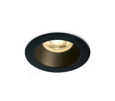 Луна за вграждане One Light 10105M/B/B Black Round Recessed Lamp