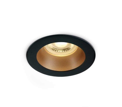 Луна за вграждане One Light 10105M/B/BS Black Round Recessed Lamp