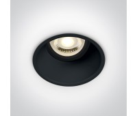 One Light 10105TG/B Black Round Recessed Lamp