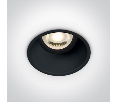Луна за вграждане One Light 10105TG/B Black Round Recessed Lamp