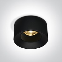 LED луна за вграждане One Light 10107A/B/W 7W 3000K BLACK ROUND RECESSED LAMP