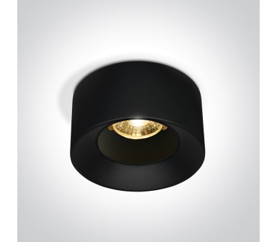 LED луна за вграждане One Light 10107A/B/W 7W 3000K BLACK ROUND RECESSED LAMP