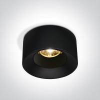LED луна за вграждане One Light 10112A/B/W 12W 3000K BLACK ROUND RECESSED LAMP