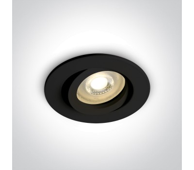 One Light 11105A1/B Black Round Recessed Lamp