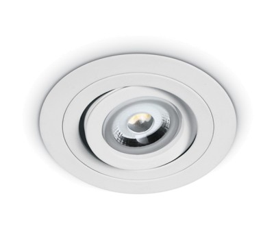 One Light 11105ABG/W White Round Recessed Lamp
