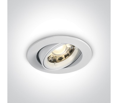 One Light 11105CGU/W White Round Recessed Lamp