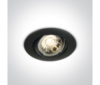 One Light 11105GU/B Black Round Recessed Lamp