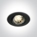 One Light 11105GU/B Black Round Recessed Lamp