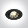 One Light 11105GU/B Black Round Recessed Lamp