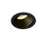 One Light 11105M/B/B Black Round Recessed Lamp