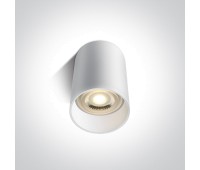 One Light 12105E/W White Cylinder Surface Mounting Lamp
