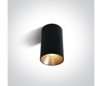 One Light 12105M/B + 050112/BS Black Cylinder Surface Mounting Lamp