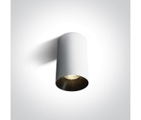 One Light 12105M/W + 050112/B White Cylinder Surface Mounting Lamp