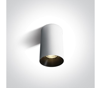 Луна за външен монтаж One Light 12105M/W + 050112/B White Cylinder Surface Mounting Lamp