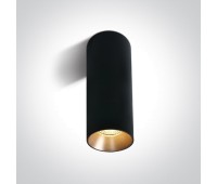 One Light 12105MA/B + 050112/BS Black Cylinder Surface Mounting Lamp