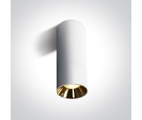 One Light 12105MA/W + 050112/GL White Cylinder Surface Mounting Lamp