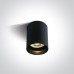 Луна за външен монтаж One Light 12105N/B/B Black Cylinder Surface Mounting Lamp